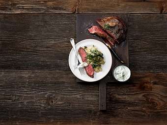 Flat Iron Steak mit Dill dazu Gemuese Pilaw