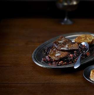 Gebratene Leber mit Serviettenknoedel