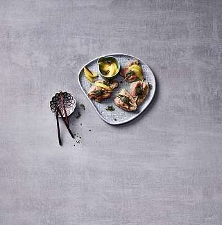 Mini Saltimbocca mit Aepfeln und Zimt