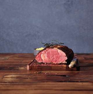 Rindshohruecken mit Rotkraut