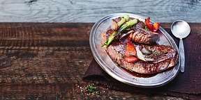 Rumpsteak mit Rotwein