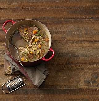 Saftplaetzli vom Rind mit Muskatnuss und Zitrone