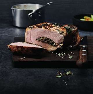 Schweinskotelett gefuellt