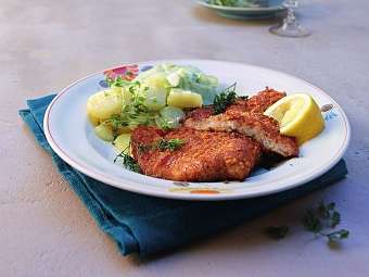 Wiener Schnitzel mit Kerbelbutter