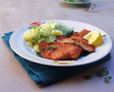 Wiener Schnitzel mit Kerbelbutter